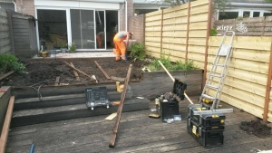 Tuin opnieuw laten bestraten Amstelhoek